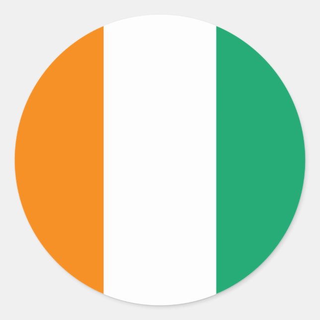 ivorische Flagge, Flagge von Côte d'Ivoire Runder Aufkleber (Vorderseite)