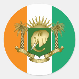 ivorische Flagge und Rüstungsküste, Flagge Côte d' Runder Aufkleber
