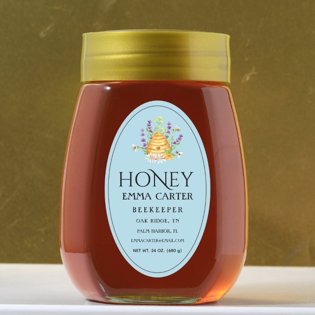 Ivory 24 oz Étiquette de miel Queen-line (Honey jar Sticker)