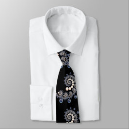 Ivory and Blue Pearl Spiral Neck Tie Krawatte