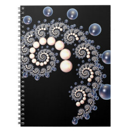 Ivory and Blue Pearl Spiral Notebook Notizblock