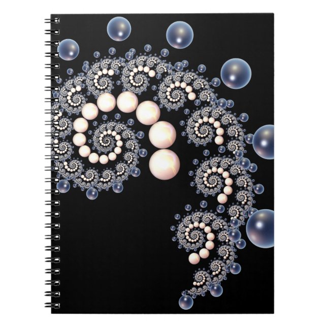 Ivory and Blue Pearl Spiral Notebook Notizblock (Vorderseite)