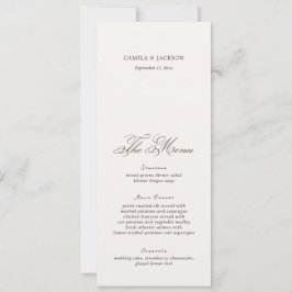 Ivory And Brown Wedding Menu Card Einladung
