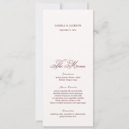 Ivory And Burgundy Wedding Menu Card Einladung