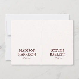 Ivory and Burgundy Wedding Place Card DIY Einladung