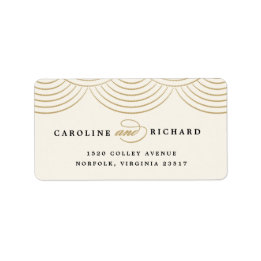 Ivory Art Deco String Lights Rücksendeadresse Labe Adressaufkleber