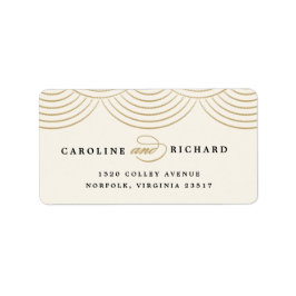 Ivory Art Deco String Lights Rücksendeadresse Labe Adressaufkleber