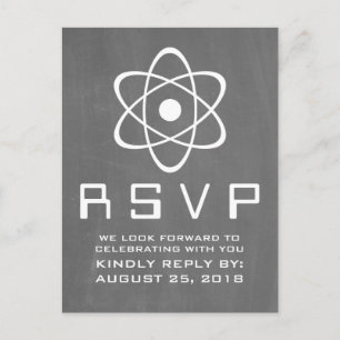 Ivory Atomic Chalkboard UAWG Postcard Einladungspostkarte
