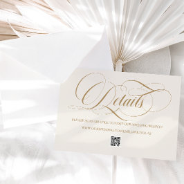 Ivory Black Classic Simple Wedding Begleitkarte