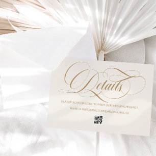 Ivory Black Classic Simple Wedding Begleitkarte