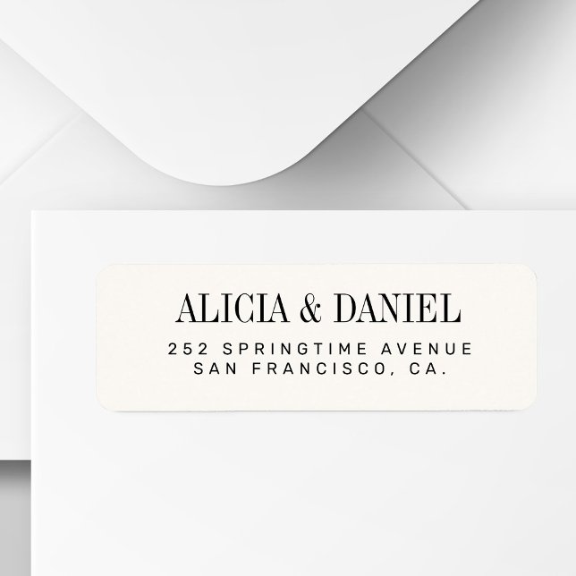 Ivory black elegant wedding return address (Von Creator hochgeladen)