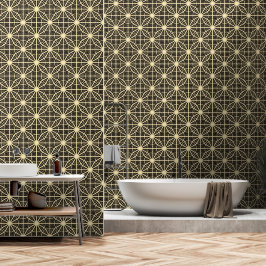 Ivory & Black Geometric Modern Classy Chic Deko Tapete
