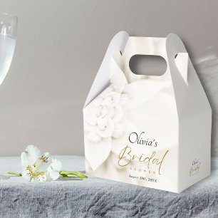 Ivory Bloom & Elegantes Gold Script Brautparty Geschenkschachtel