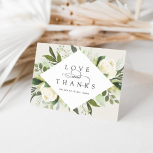 Ivory Bloom Hochzeit von Wasserfarben Dankeskarte