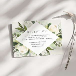 Ivory Bloom   Hochzeitsempfang für Wasserfarben Begleitkarte