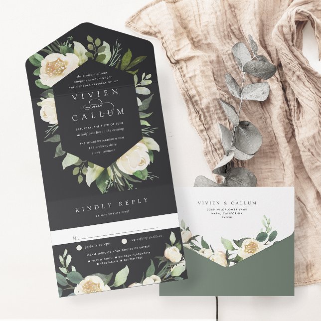 Ivory Bloom | Hochzeitswasser für Wasserfarben All In One Einladung (Von Creator hochgeladen)