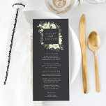 Ivory Bloom | Hochzeitswasser für Wasserfarben Menükarte<br><div class="desc">Unsere Hochzeitskollektion Ivory Bloom Aquarell mit zartem Aquarell,  Eukalyptus-Blätter,  grünem botanischem Blattwerk und Blume mit weißer und elfenbeiniger Tortur. Persönlich gestalten Sie diese eleganten Dinner-Menüs für Hochzeitsfeiern mit Ihren eigenen Empfängen und Ihren Namen ganz oben.</div>