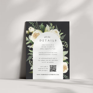 Ivory Bloom Watercolor Floral Wedding Details Begleitkarte