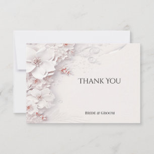 Ivory Blush Carte de remerciements floral rose