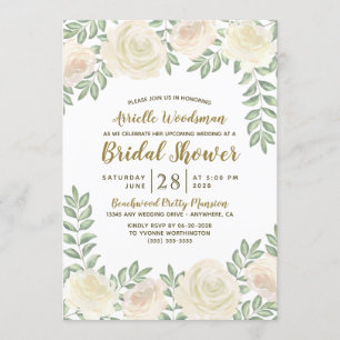 Ivory Blush Champagne Bridal Douche Invitations