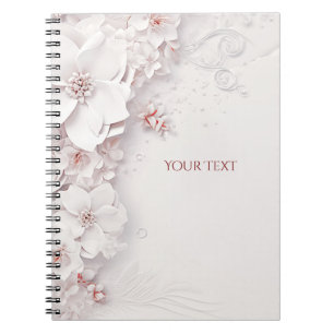 Ivory Blush Pink Blues Notebook Notizblock