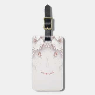 Ivory Blush Pink Floral Gepäckstück Gepäckanhänger