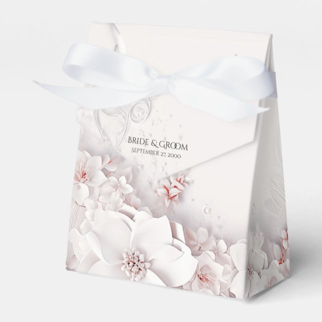 Ivory Blush Pink Floral Gevor Box Geschenkschachtel (Vorderseite)