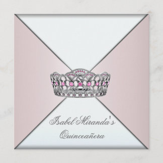 Ivory Blush Tiara Classy Quinceanera 15. Party Einladung