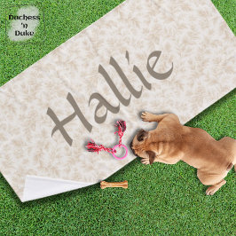 Ivory Botanical Floral Pattern Design Pet Badehandtuch