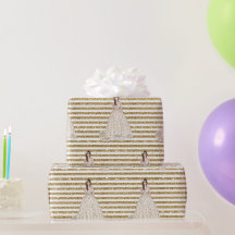 Ivory Brautparty Glitzer Gold Streifen