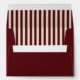 Ivory & Burgundy Stripes Retro Wedding