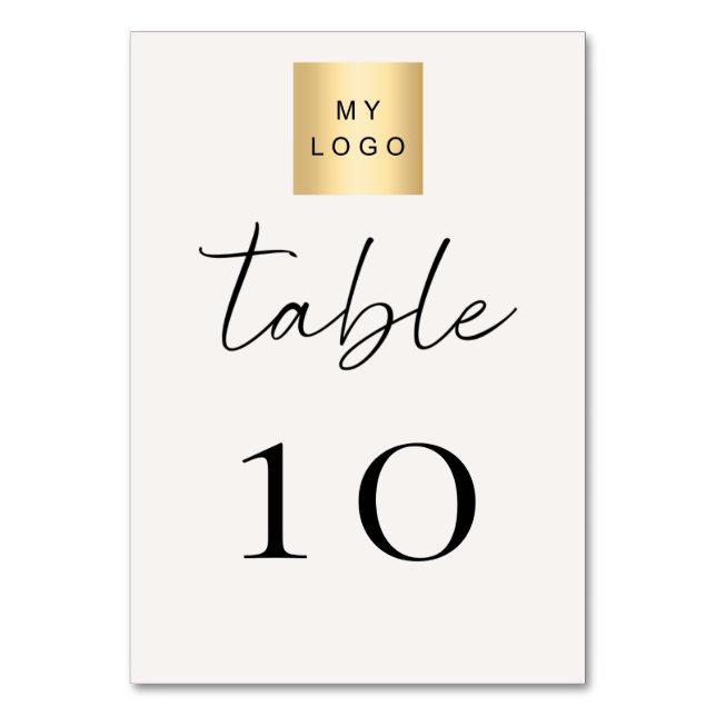 Ivory business logo table number tischnummer (Vorderseite)