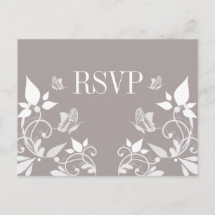 Ivory Butterfly Floral UAWG Postcard Einladungspostkarte