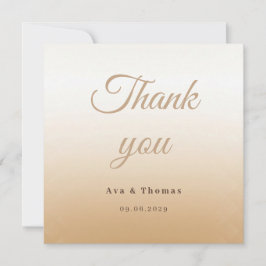 Ivory Champagne Gradient Wedding Danke Card