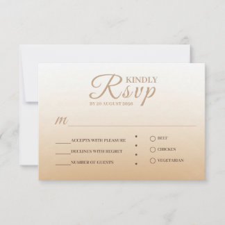 Ivory Champagne Gradient Wedding RSVP Card