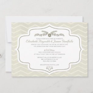 Ivory Chevron Invitations de mariage