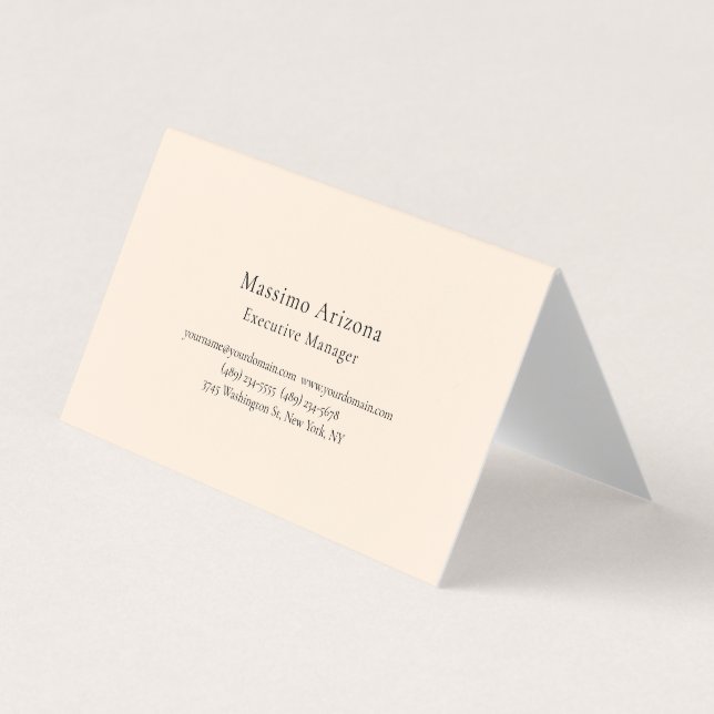 Ivory Color Plain Professional Modern Minimailst Visitenkarten (Vorderseite)
