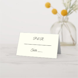 Ivory Color Simple Stylized Script Wedding Platzkarte