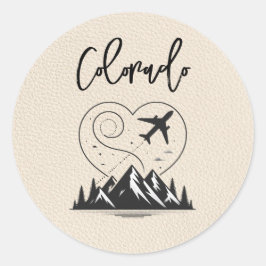 Ivory Colorado Passport Runder Aufkleber