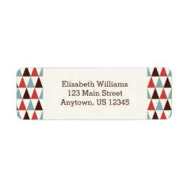 Ivory Coral Blue Triangle Pattern Rücksendeadresse