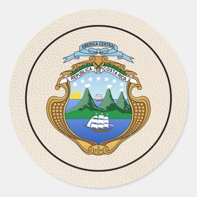 Ivory Costa Rica Passport Runder Aufkleber (Vorderseite)