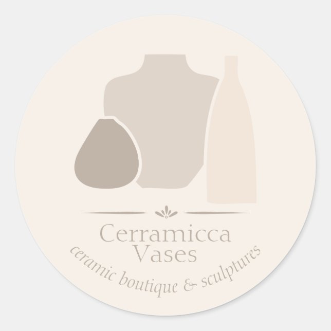 Ivory Craft Porzellan Keramik Vase Keramik Runder Aufkleber (Vorderseite)