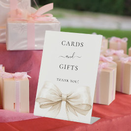 Ivory cream bow ivory girl cards gifts sign sockelschild