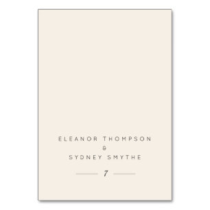 Ivory Cream Elegant Wedding Guest Table Platzkarte Tischnummer