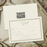 Ivory Cream Minimalist Frame Wedding QR Code RSVP Karte<br><div class="desc">Celebrate your love with this minimalist ivory cream wedding response card with a QR code design. It's perfect for an elegant autumn ceremony. This earthy,  modern look offers a warm and sophisticated feel for your autumn hued wedding. Created by Simply Farmhouse Press.</div>