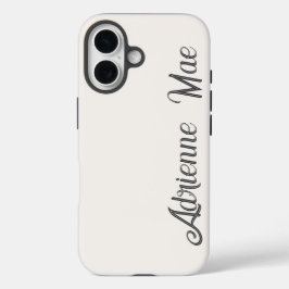 Ivory Cream Modern Script Monogram Name iPhone 16 Hülle