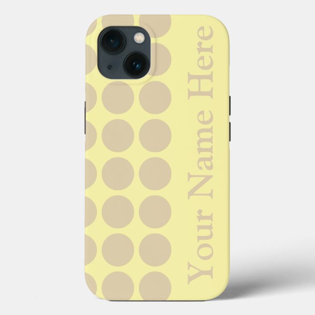 Ivory Cream Neutral Dots mit Namen Case-Mate iPhone Hülle (Rückseite)