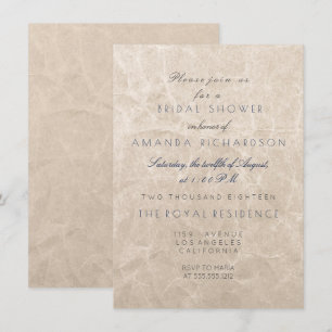 Ivory Crumpled Card Kraft Brautparty Party Einladung