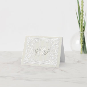 Ivory Custom Monogram Mitteilungskarten