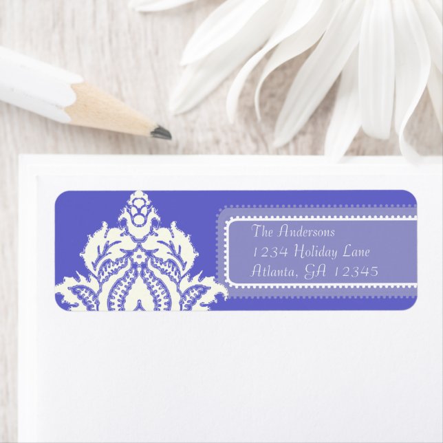 Ivory Damask on Lilac (Insitu)